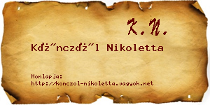 Könczöl Nikoletta névjegykártya