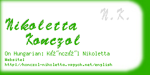 nikoletta konczol business card